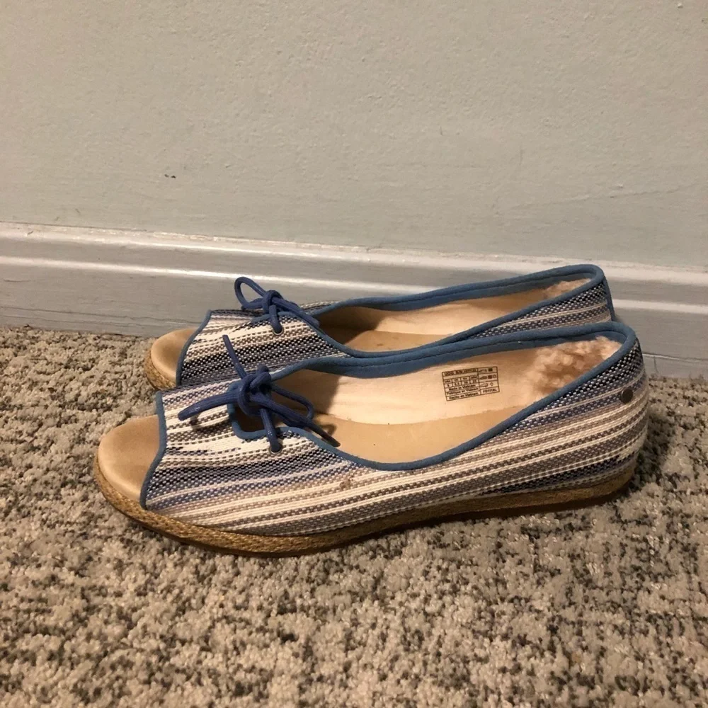 Ugg Marleigh Serape Genuine Lamb Fur Multicolored Sandal Size 8